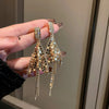 1 pair retro geometric heart shape bow knot alloy rhinestones drop earrings