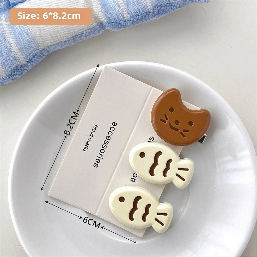 Candy Color Snapper Burned Hair Clip  Sweet Girl's Heart Cute Fish Bangs Clip Student  Hairpin Hair Accessories