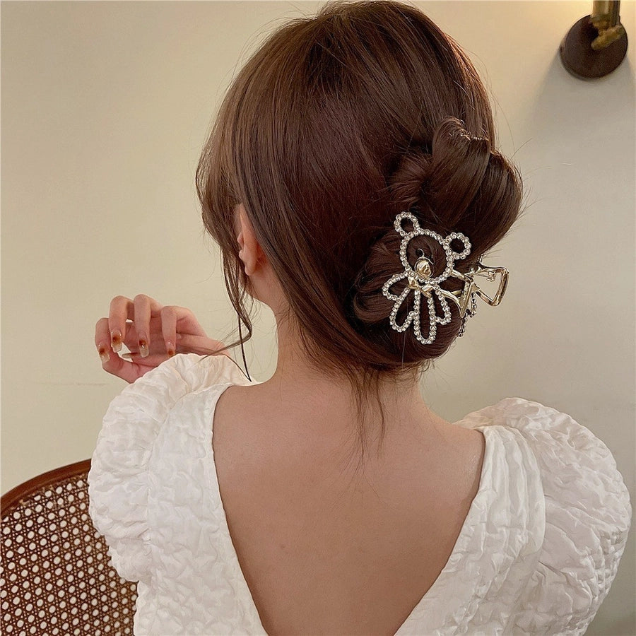 simple style geometric artificial pearl handmade hair claws 1 piece