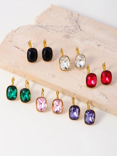 1 Pair IG Style Geometric 304 Stainless Steel Zircon 18K Gold Plated Earrings