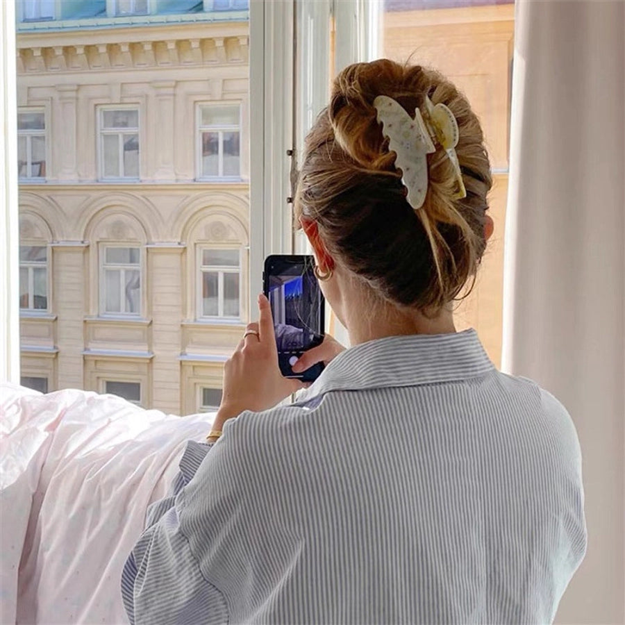 retro classic style geometric acetic acid sheets inlay rhinestones hair claws