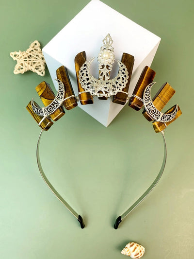 Women's Retro Crown Iron Patchwork Hair Band