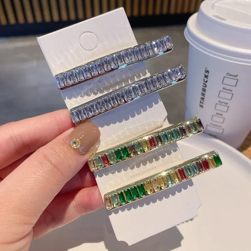 Color zircon duck bill clip clip delicate temperament side clip bangs clip broken hairpin hairpin new hair accessories