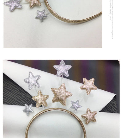 new Christmas creative small fresh five-pointed star children's hairband hair accessories metal around the side headband