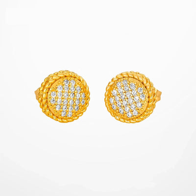 1 Pair Hip-Hop Retro Round Plating Inlay Copper Zircon Ear Studs
