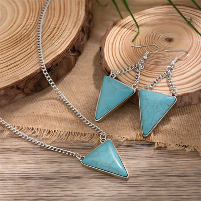 Copper Water Droplets Eye Rhombus Jewelry Set