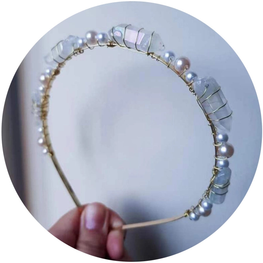 fashion square alloy inlay crystal hair band 1 piece