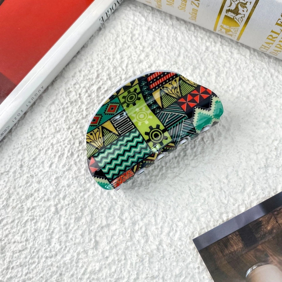Women's Casual Bohemian Printing Acetic acid sheets Hair Claws