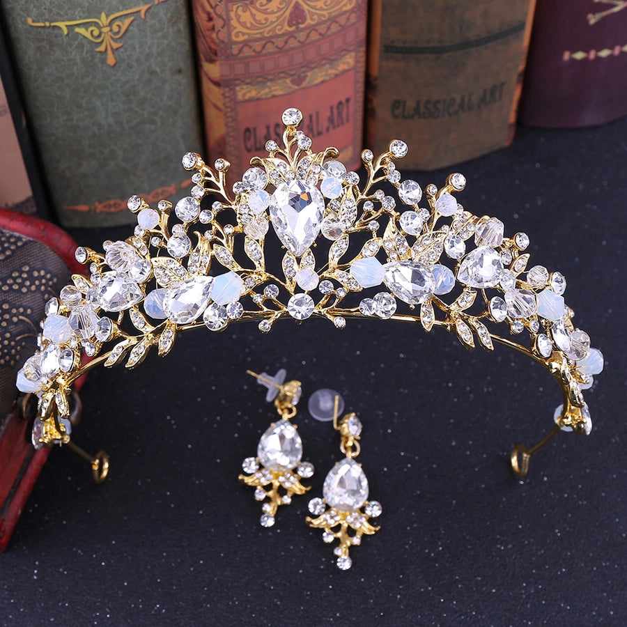 fashion crown alloy inlay crystal rhinestones crown 1 set
