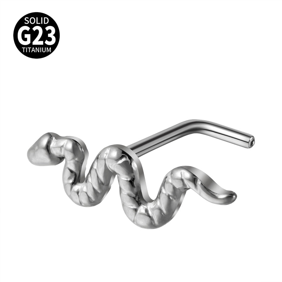 1 Piece Nose Rings & Studs Casual Snake G23 Titanium Alloy 18K Gold Plated Nose Rings & Studs