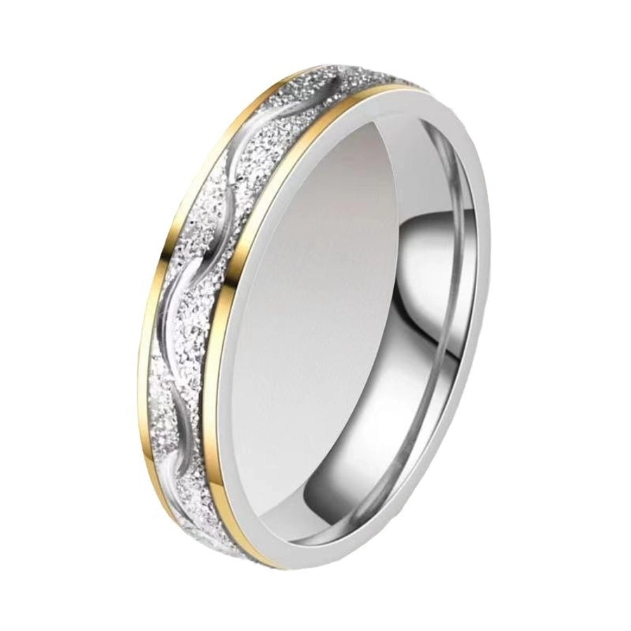 Jewelry Simple Style Geometric Titanium Steel Zircon Mixed Metal Plating Rings