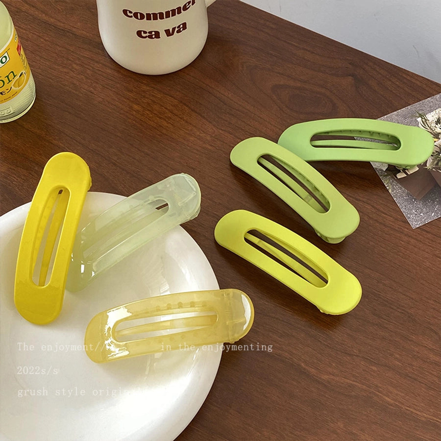 fashion solid color green new hairpin cosmetic clip hair ornaments