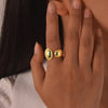 Copper Plated 14K Gold Water Drop Open Ring