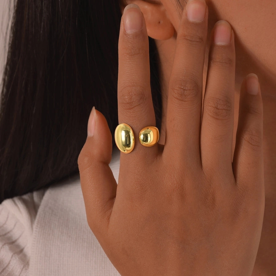 Copper Plated 14K Gold Water Drop Open Ring