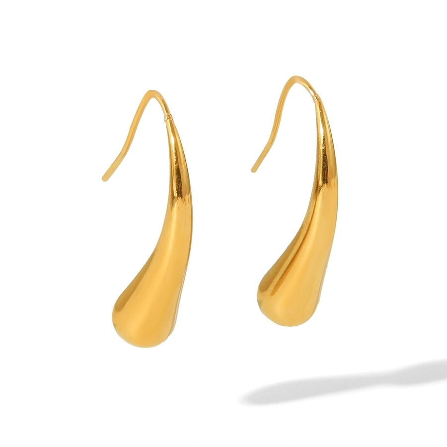 1 Pair IG Style Geometric Water Droplets Solid Color Plating 304 Stainless Steel 18K Gold Plated Drop Earrings