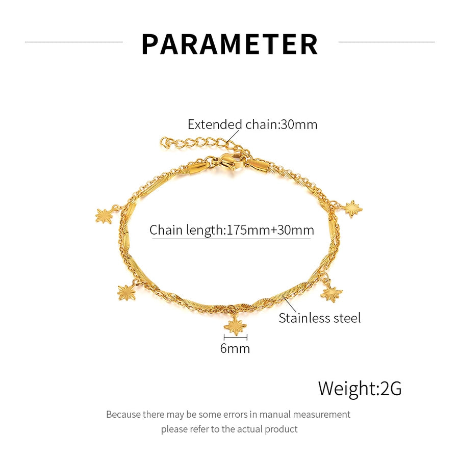 Simple Style Geometric 304 Stainless Steel cable chain snake chain Bracelets In Bulk