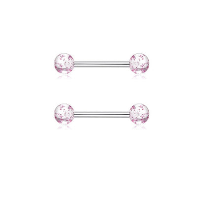 1 Pair Nipple Rings & Studs Hip-Hop Shiny Heart Shape Flower Butterfly 316L Stainless Steel  Copper Inlay Zircon Nipple Rings & Studs