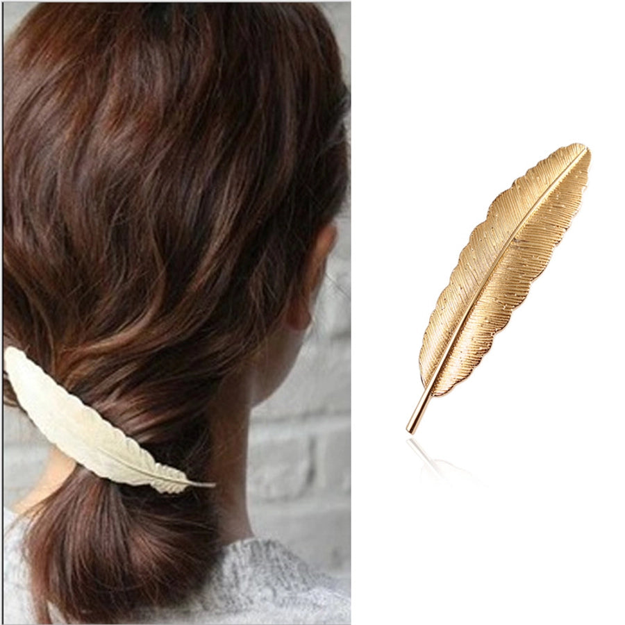 Women's Casual Simple Style Streetwear Leaf Metal Plating Hair Clip