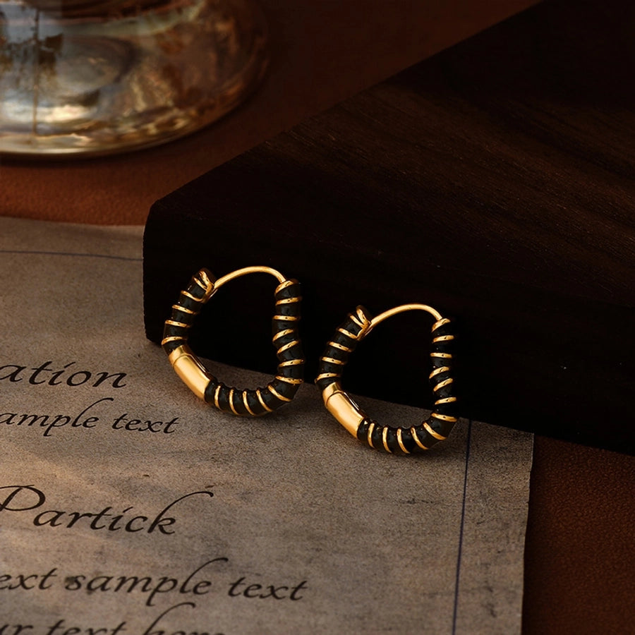 1 Pair Elegant Classical Sweet Circle Inlay Copper Freshwater Pearl Zircon 18K Gold Plated Earrings