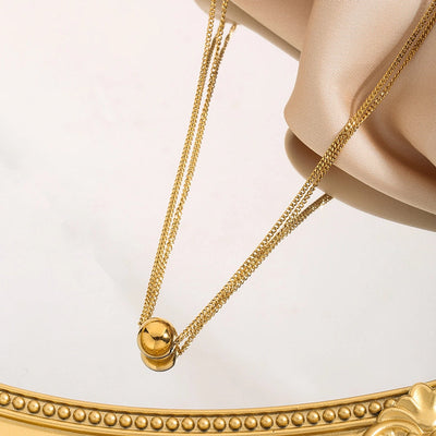 Jewelry Elegant Simple Style Geometric Titanium Steel 18K Gold Plated Pendant Necklace