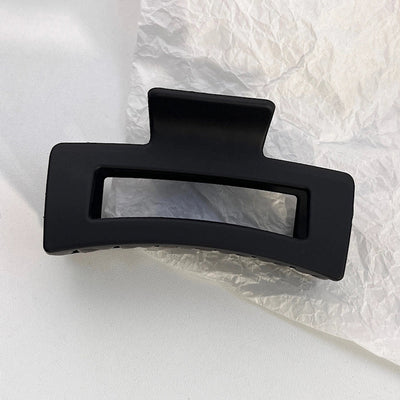 simple fashion rectangular hollow solid color plastic hair claw