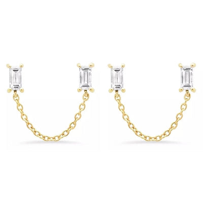 1 Pair Casual Elegant Geometric Copper Zircon 24K Gold Plated Drop Earrings
