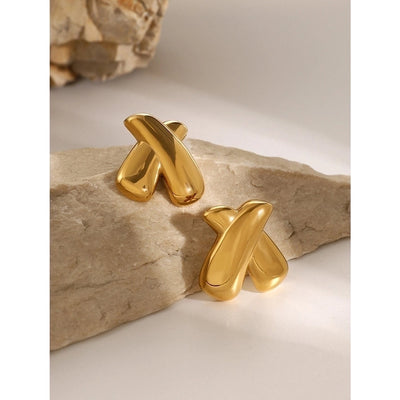 1 Pair Simple Style Classic Style X-Shaped 316 Stainless Steel  Ear Studs