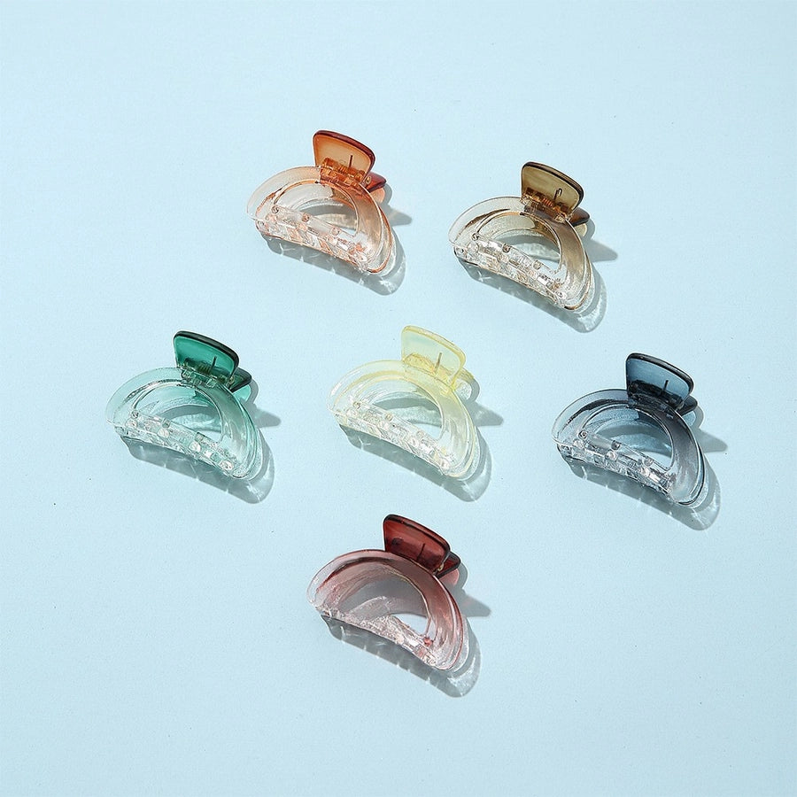 Gradient Small Grab Clip Small Disc Hairpin Environmentally Friendly Acetic Acid Shark Clip Transparent Oval Hair Grab Children's Clip