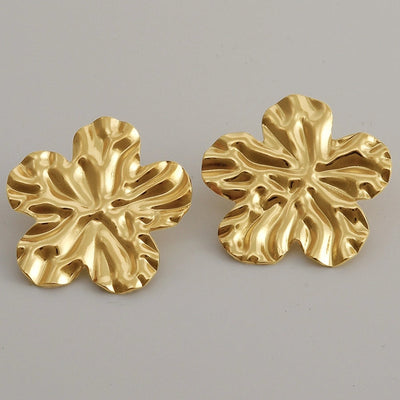 1 Pair Basic Simple Style Flower Plating 304 Stainless Steel Ear Studs