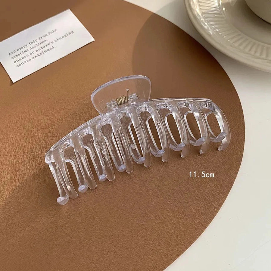 women's simple style transparent plastic hair claws