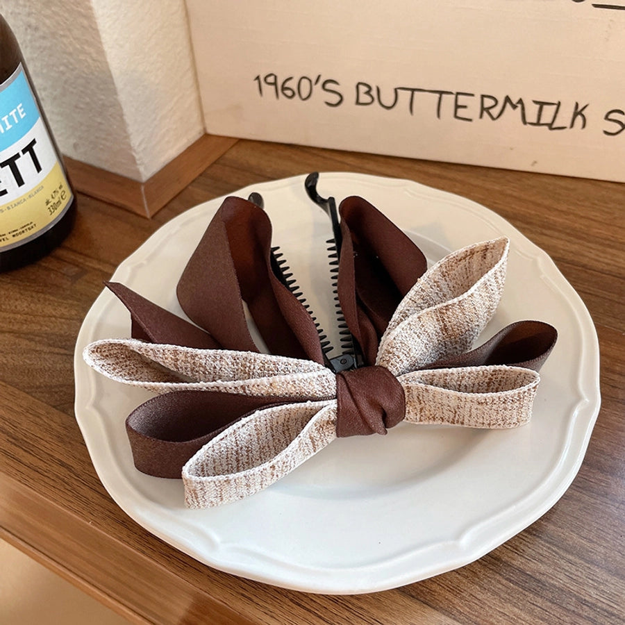 vintage style bow knot alloy cloth hair claws