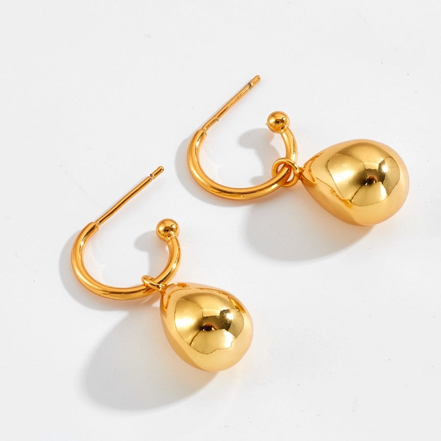 1 Pair IG Style Simple Style Water Droplets Brass 18K Gold Plated Drop Earrings