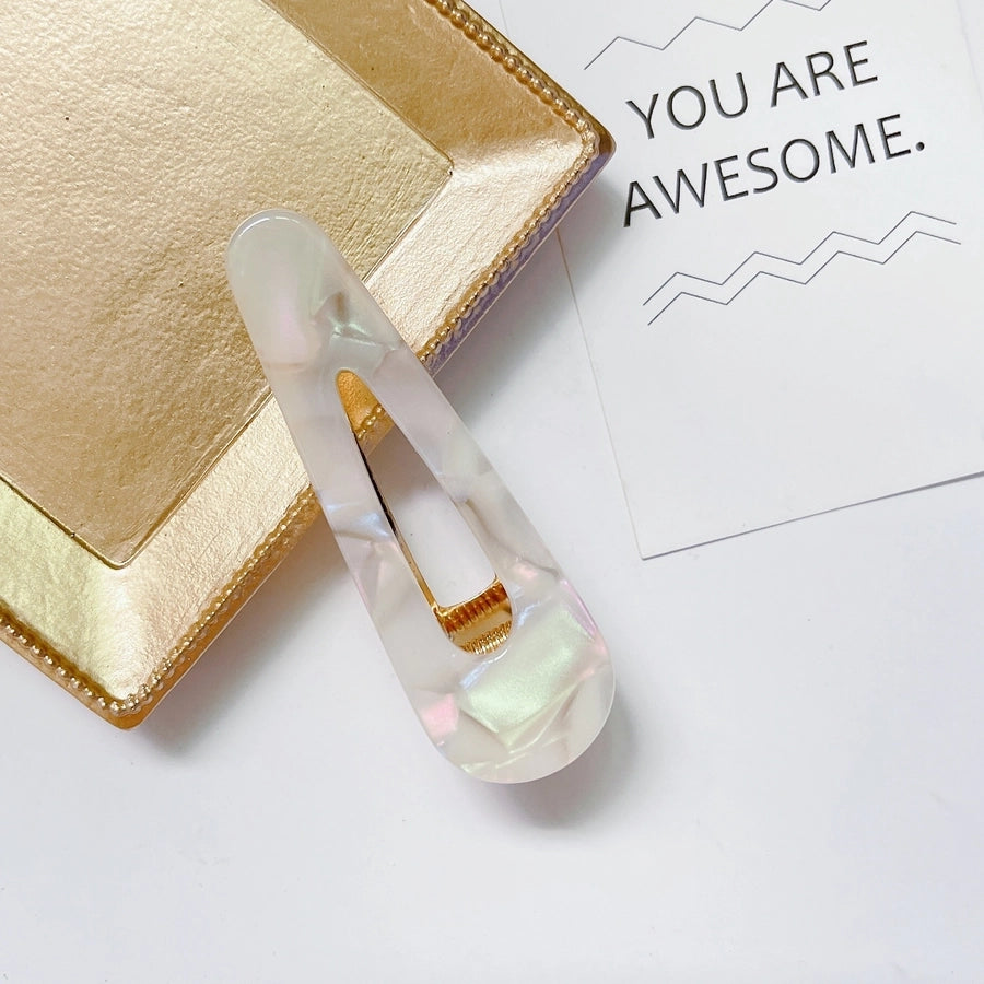 women's fashion geometric water droplets leopard resin cellulose acetate sheet headwear hair clip