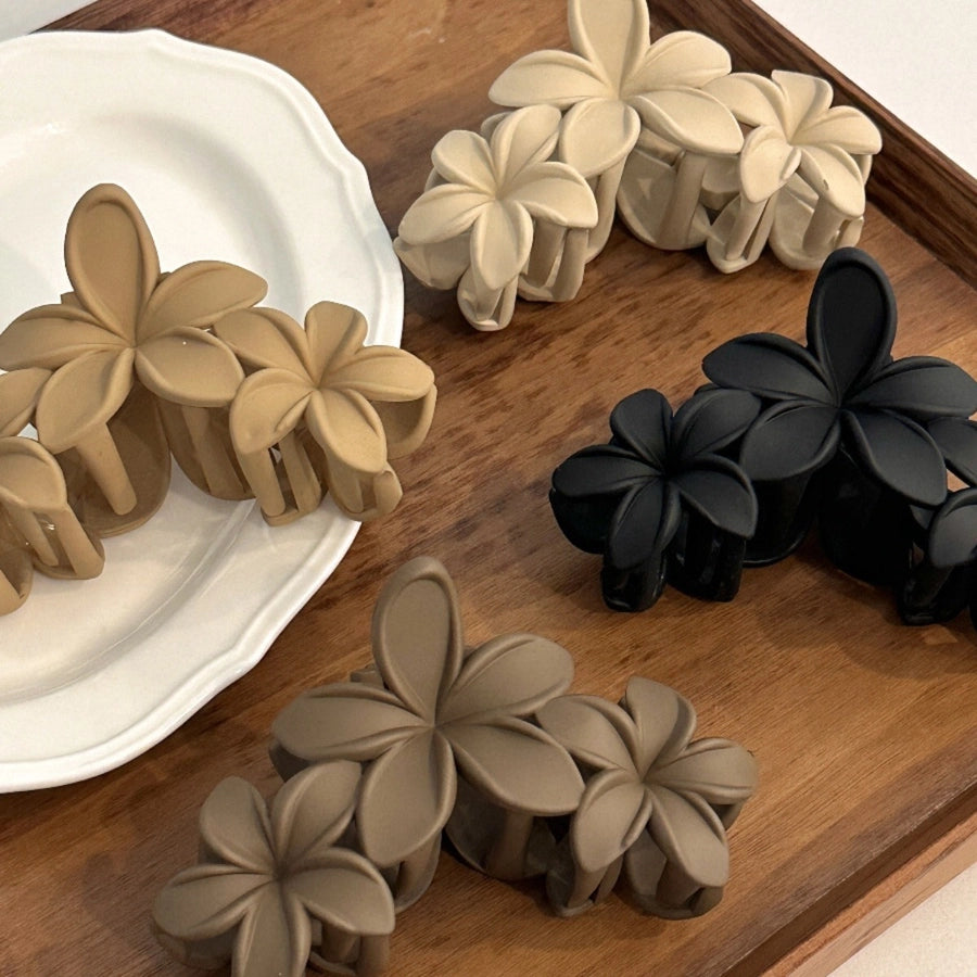 Women's Lady Floral Plastic Resin Stoving Varnish Hair Claws