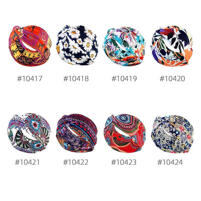 fashion color block flower cloth hair band 1 piece