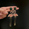 1 pair retro geometric heart shape bow knot alloy rhinestones drop earrings