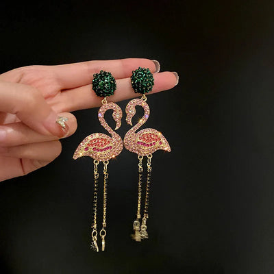 1 pair retro geometric heart shape bow knot alloy rhinestones drop earrings