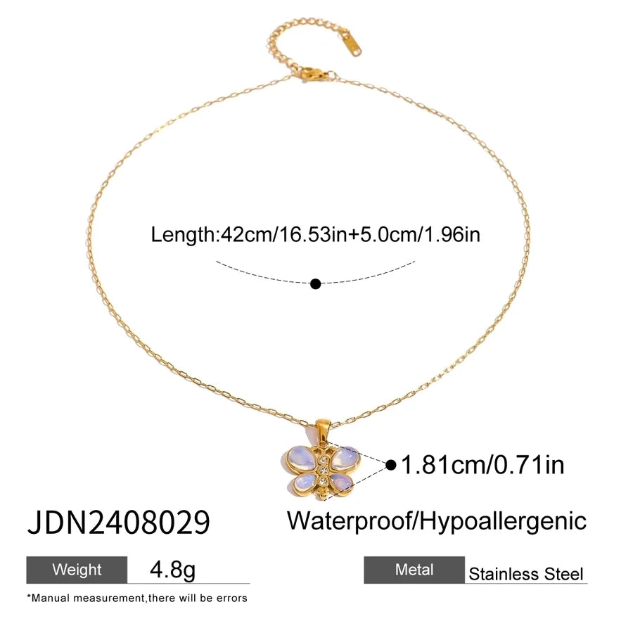 Jewelry Simple Style Classic Style Flower 304 Stainless Steel Jewelry Set