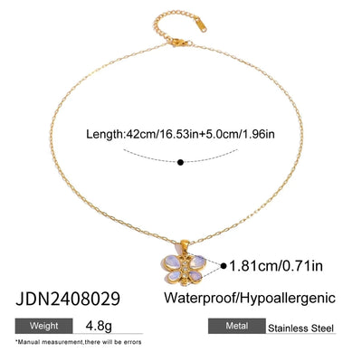 Jewelry Simple Style Classic Style Flower 304 Stainless Steel Jewelry Set