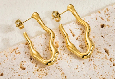 1 Pair Simple Style Geometric 304 Stainless Steel 18K Gold Plated Earrings