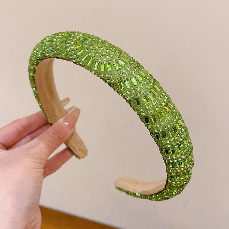 retro lady solid color rhinestone hair band