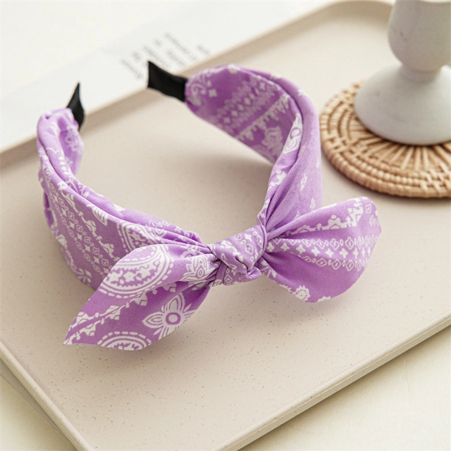 ethnic style printing solid color cloth hair band