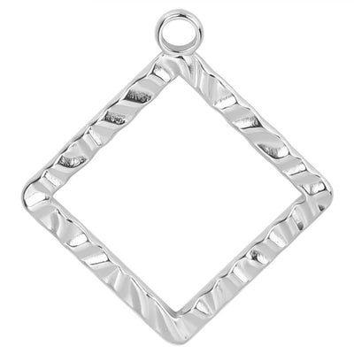 Jewelry Basic Simple Style Classic Style Square 304 Stainless Steel 18K Gold Plated Plating Pendant Necklace