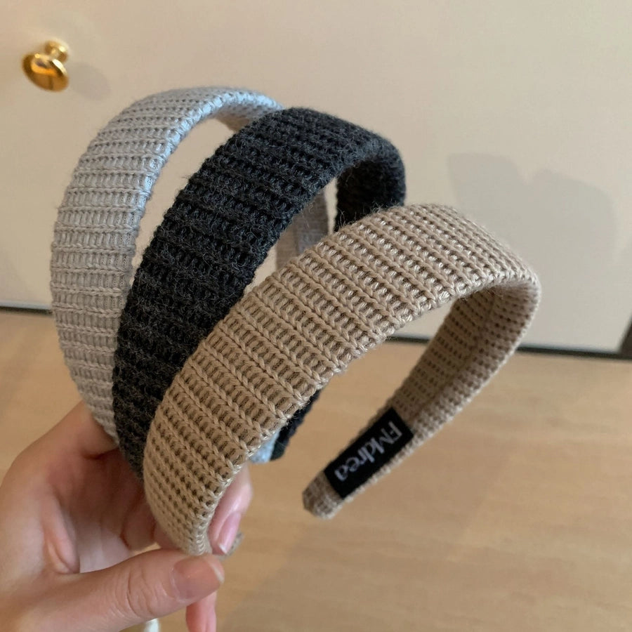 New High-Grade Retro Hand-Woven Wool Headband Hair Band College Style Girl Wide Version Headband Hair Accessories Headband