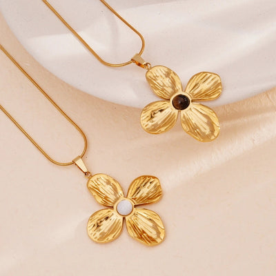 Jewelry Glam Lady Sexy Four Leaf Clover 304 Stainless Steel 316 Stainless Steel  Pendant Necklace
