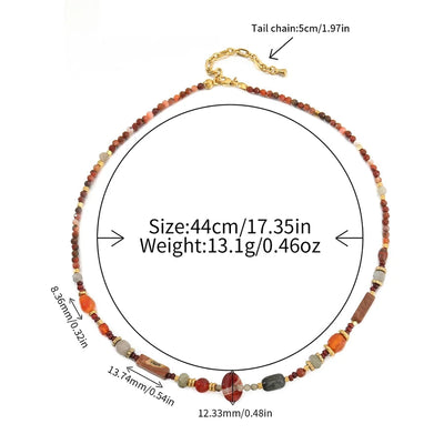 Casual Cute Commute Irregular 304 Stainless Steel natural stone Beaded Chain Necklace In Bulk