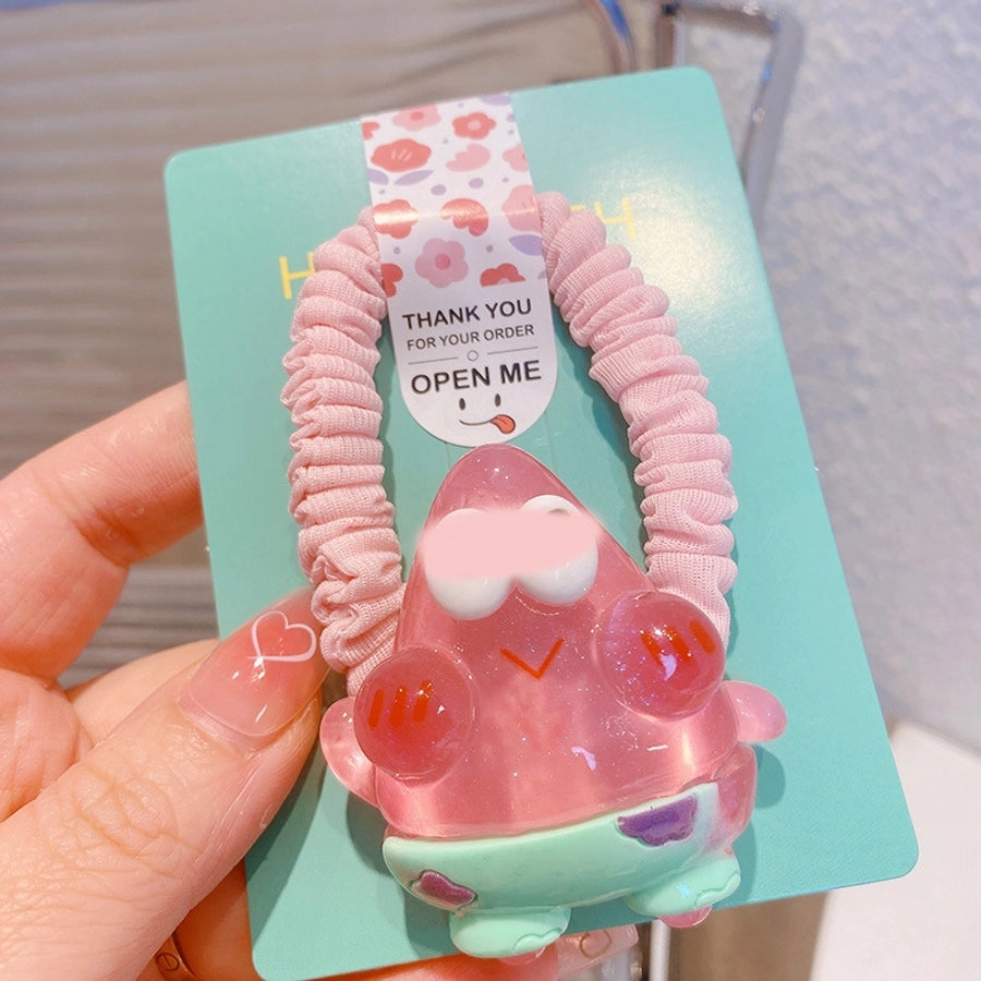 HD416A02 jelly cartoon cute donut fabric pleated small intestine hair ring milk cute girl high ponytail hair accessories