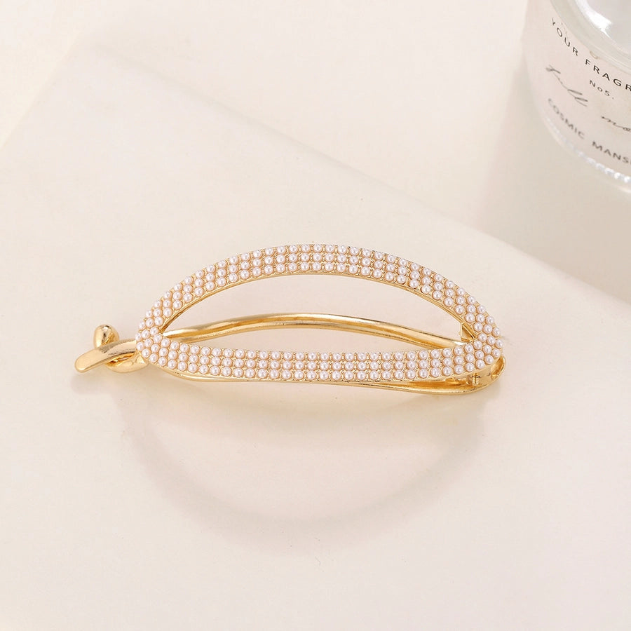 women's simple style solid color alloy plating hair clip