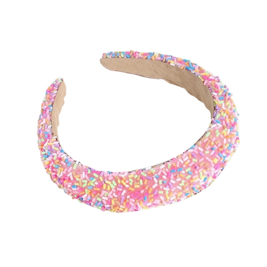 simple style solid color plastic resin inlay rhinestones hair band