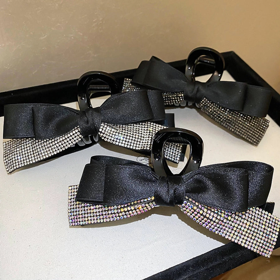 Women's Simple Style Classic Style Bow Knot Arylic Inlay Zircon Hair Claws